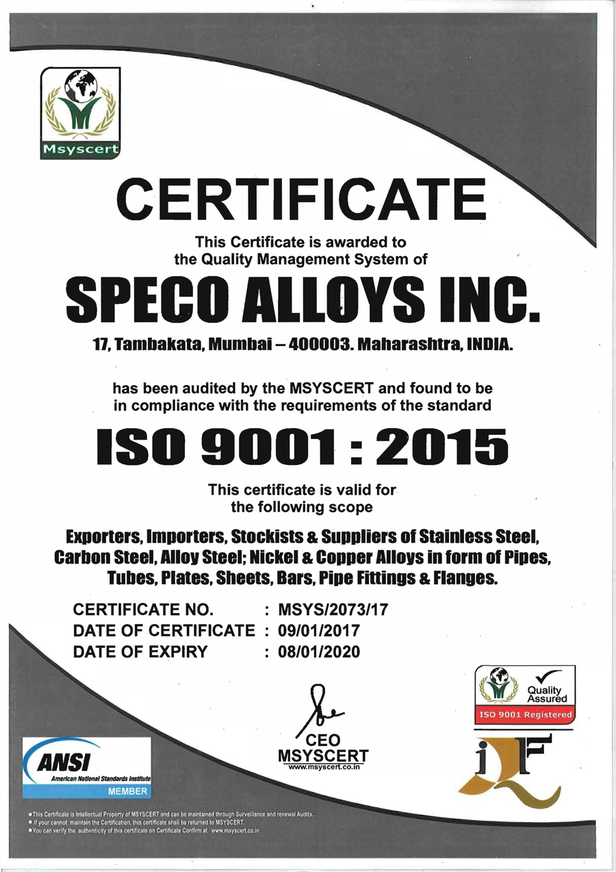 ISO CERTIFICATES